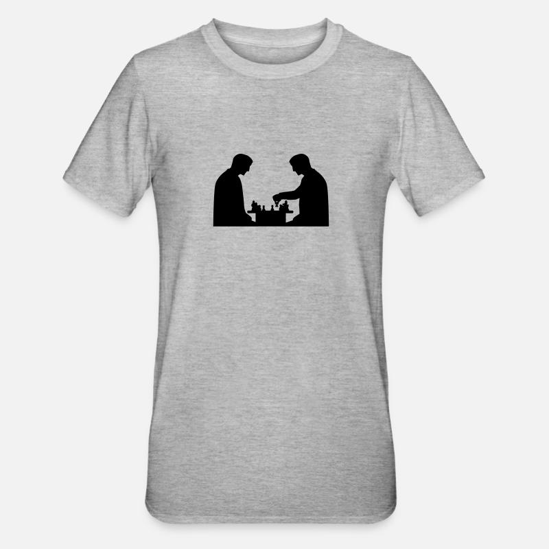 Échecs - T-shirt polycoton Unisexe - gris chiné