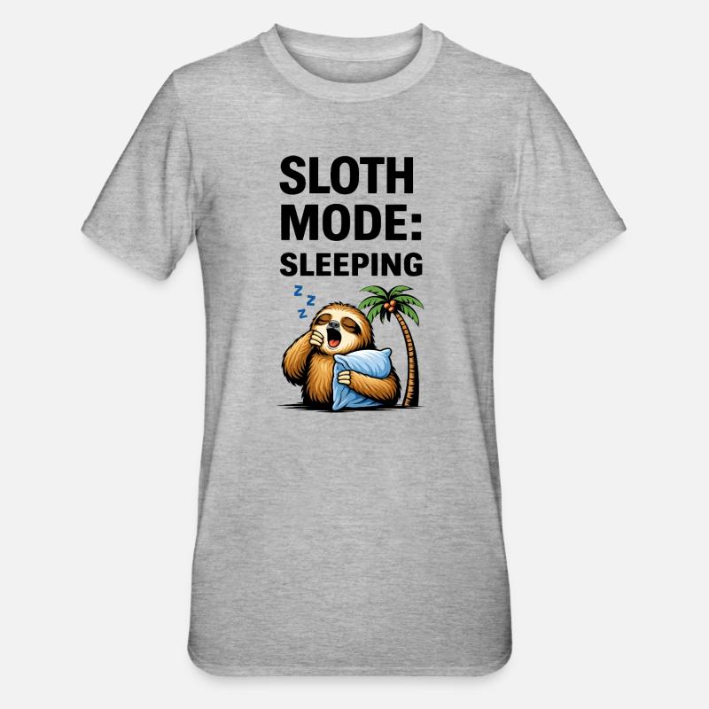 Søvnig Dovendyr Palmenat - Unisex polycotton T-shirt - grå meleret