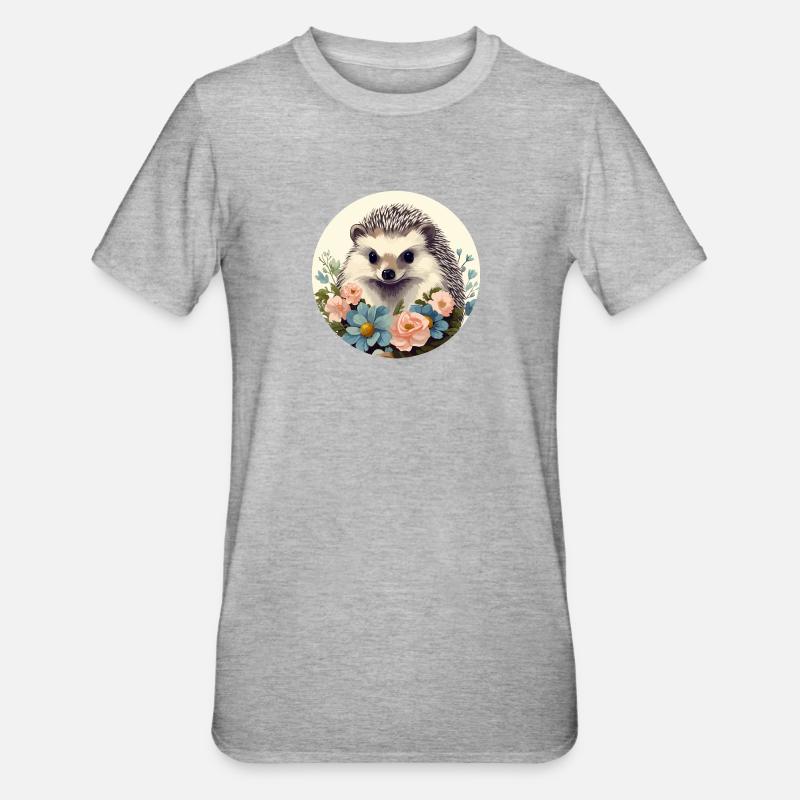 Süßer Igel - Unisex Polycotton T-Shirt - Grau meliert