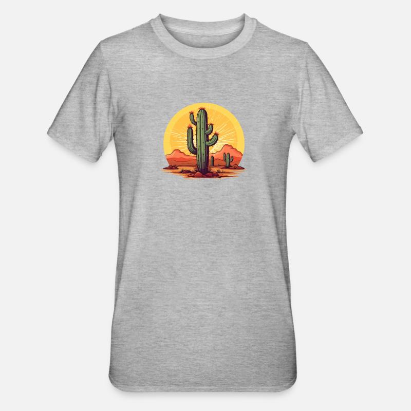 Cactus - Unisex Polycotton T-Shirt - heather grey