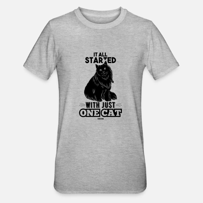 Chat - T-shirt polycoton Unisexe - gris chiné