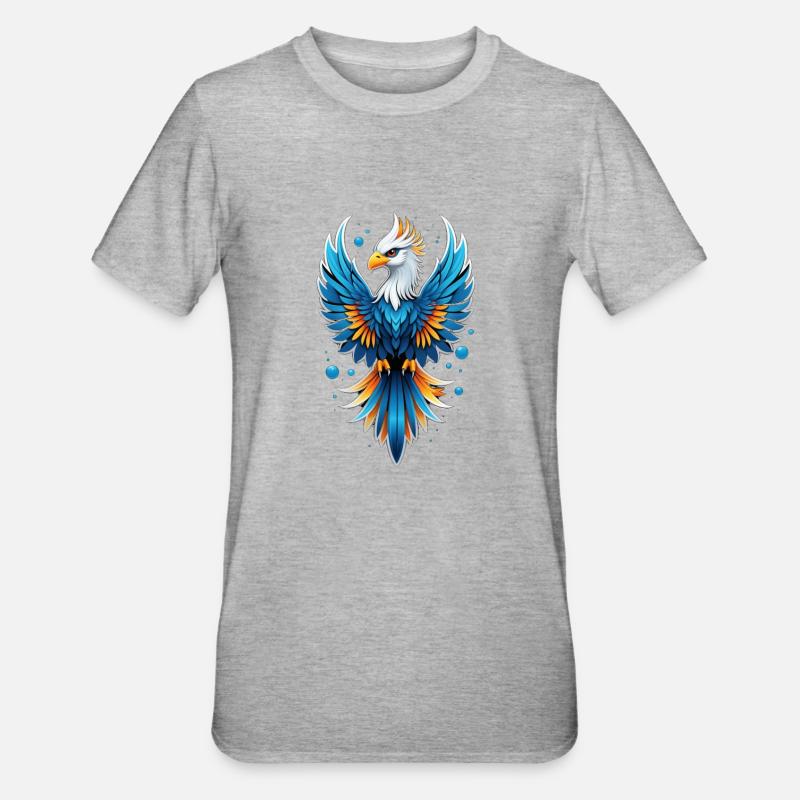 Phönix - Phönix - Feuervogel - Unisex Polycotton T-Shirt - Grau meliert