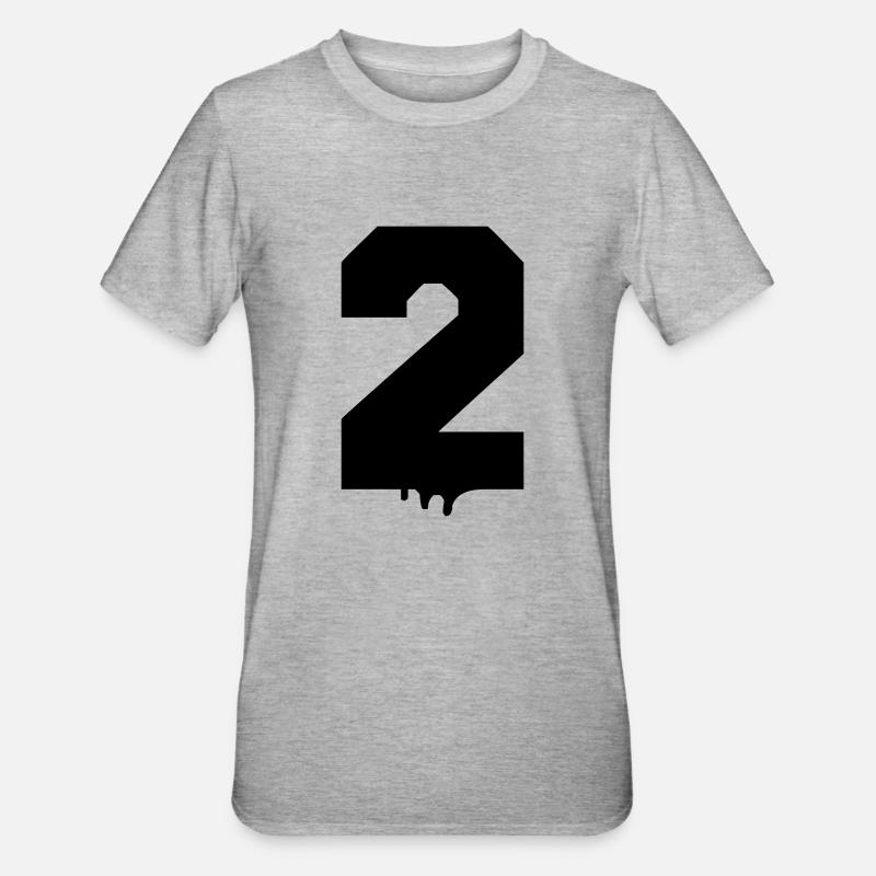 2 Numéros - T-shirt polycoton Unisexe - gris chiné