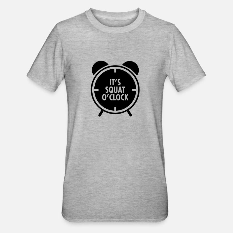 It's Squat O'Clock - T-shirt polycoton Unisexe - gris chiné