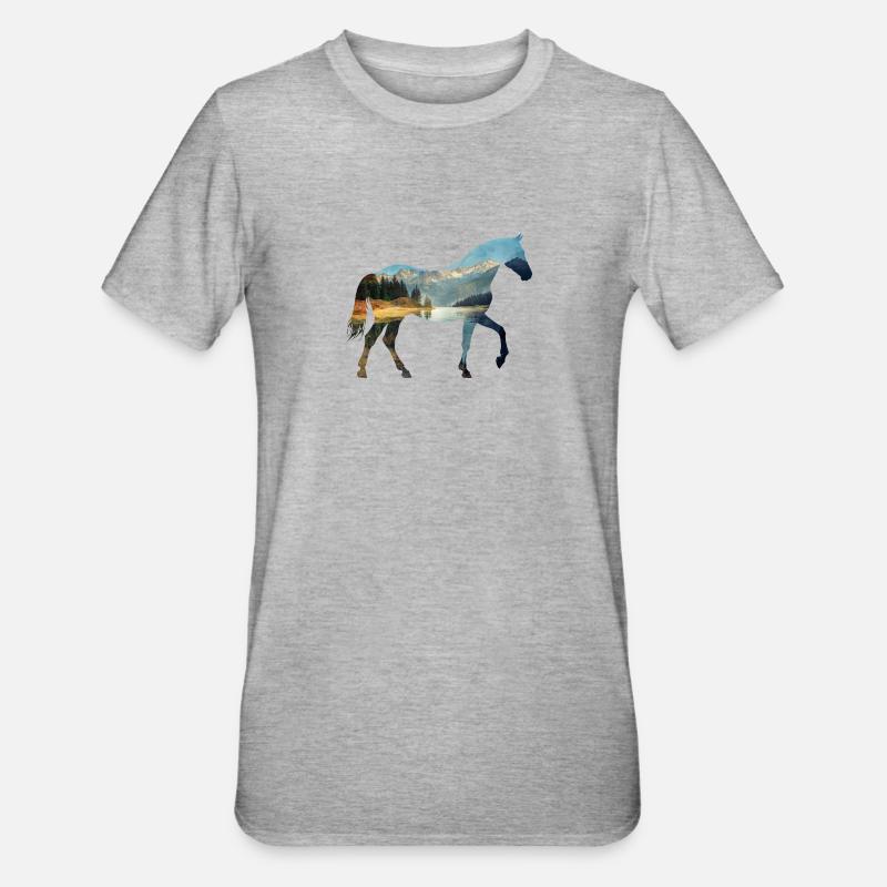 Cavalier Cheval - T-shirt polycoton Unisexe - gris chiné