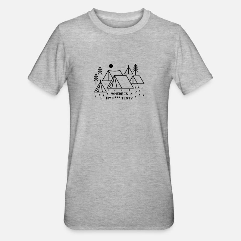 Where is my tent? - Unisex Polycotton T-Shirt - Grau meliert