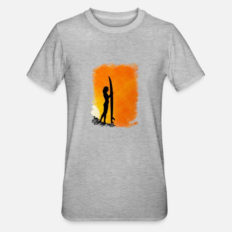 surf - T-shirt polycoton Unisexe - gris chiné