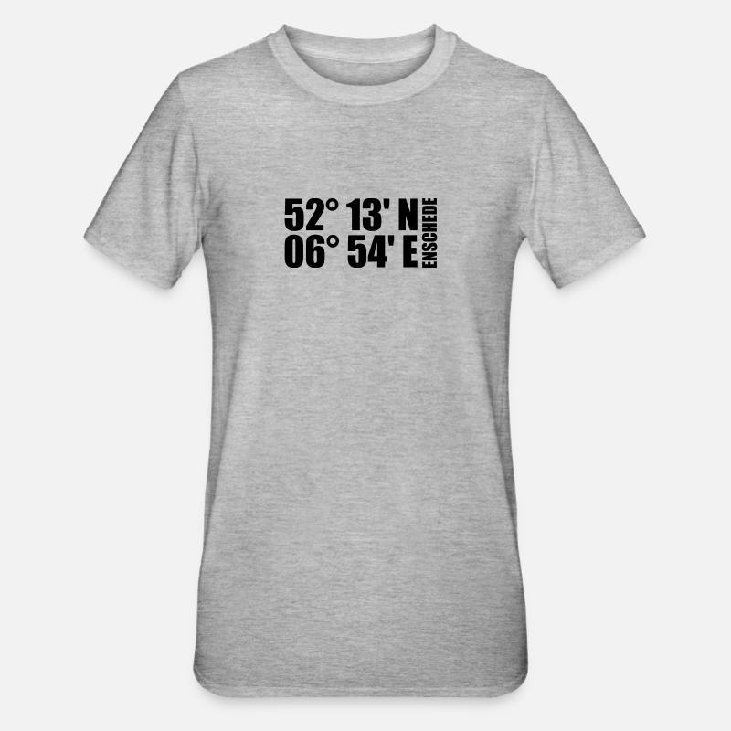 Coordonnées d’Enschede - T-shirt polycoton Unisexe - gris chiné