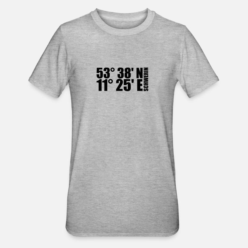Coordonnées de Schwerin - T-shirt polycoton Unisexe - gris chiné