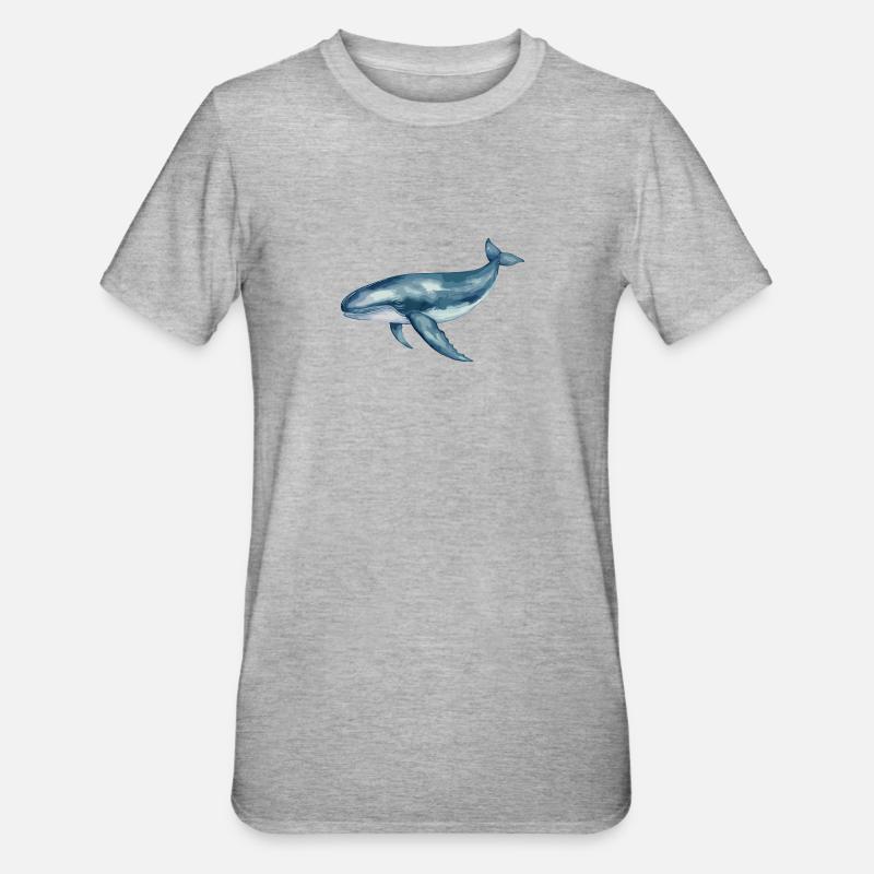Pottwal - Unisex Polycotton T-Shirt - Grau meliert