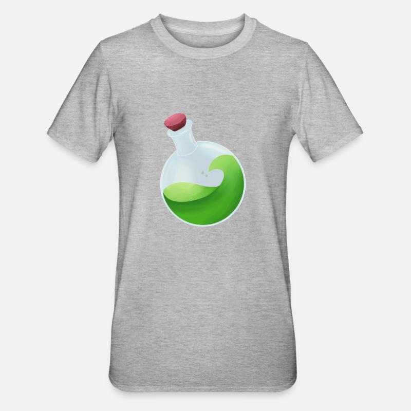 Grøn eliksir - Unisex polycotton T-shirt - grå meleret