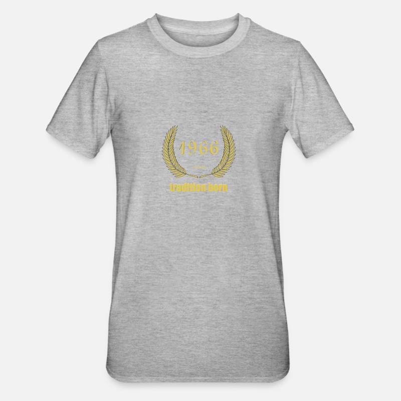 Tradition Born 1966 - Unisex Polycotton T-Shirt - Grau meliert