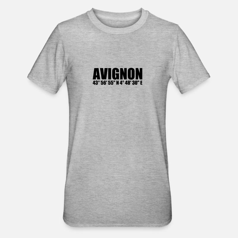 Coordonnées d’Avignon - T-shirt polycoton Unisexe - gris chiné