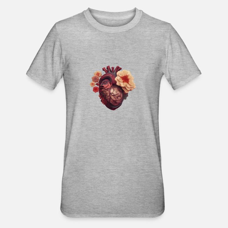 Blühender Geist - Unisex Polycotton T-Shirt - Grau meliert