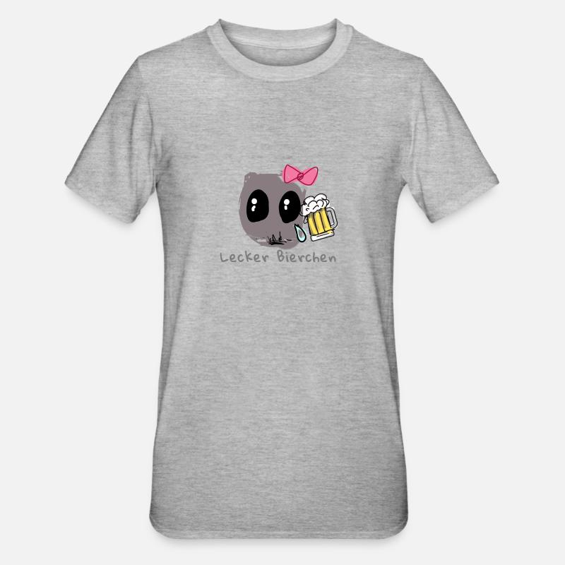 Hamster,bier, illustration,sad Hamster - Unisex Polycotton T-Shirt - Grau meliert