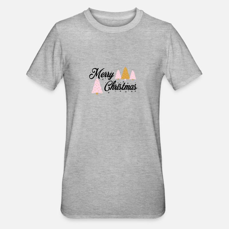 Joyeux sapin de Noël - T-shirt polycoton Unisexe - gris chiné