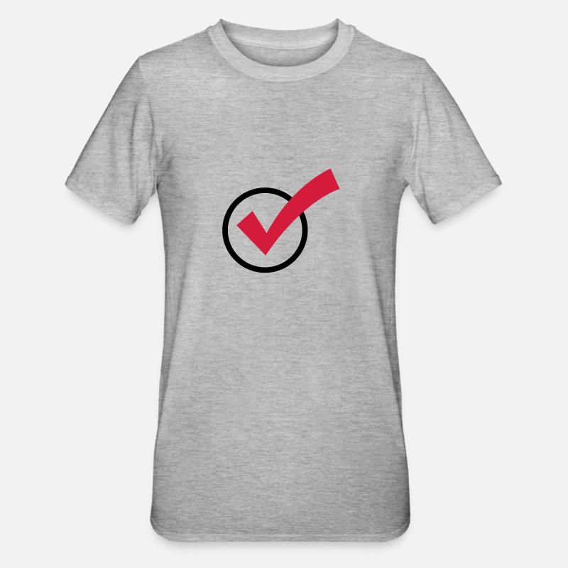 Ein Häkchen - Unisex Polycotton T-Shirt - Grau meliert