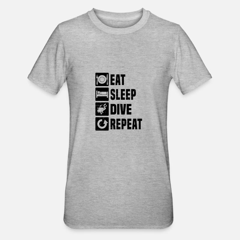 Femmes Plongeur Plongée Plongée Hommes - T-shirt polycoton Unisexe - gris chiné