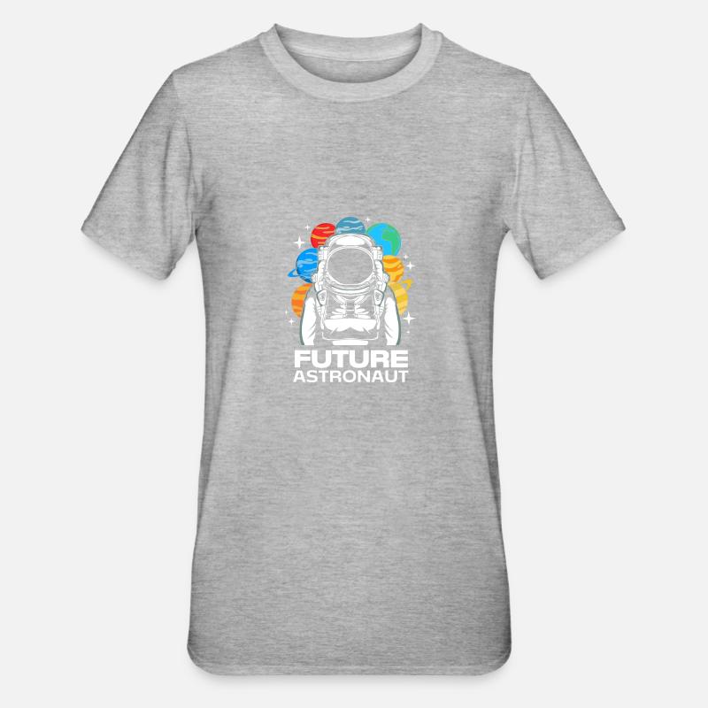 Univers Système Solaire - T-shirt polycoton Unisexe - gris chiné
