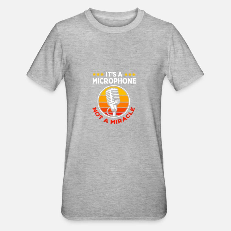 Microphone de karaoké - T-shirt polycoton Unisexe - gris chiné