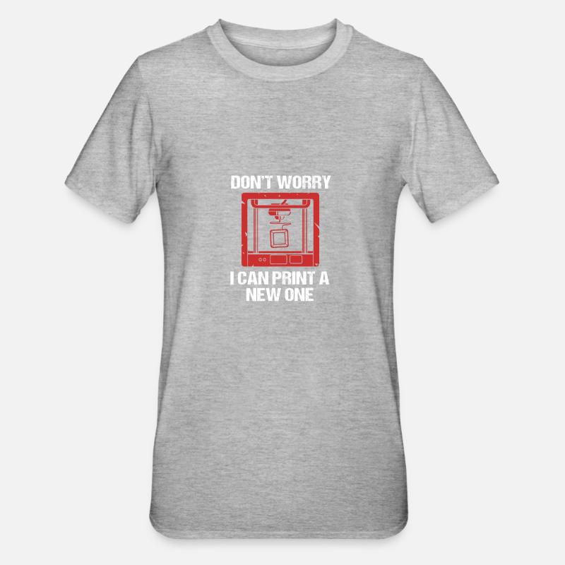 Impression 3D - T-shirt polycoton Unisexe - gris chiné