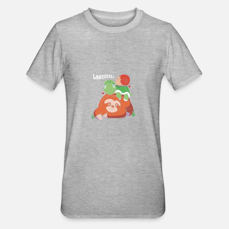 Faultier - Unisex Polycotton T-Shirt - Grau meliert