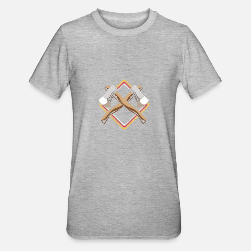 Axt Wurf - Unisex Polycotton T-Shirt - Grau meliert