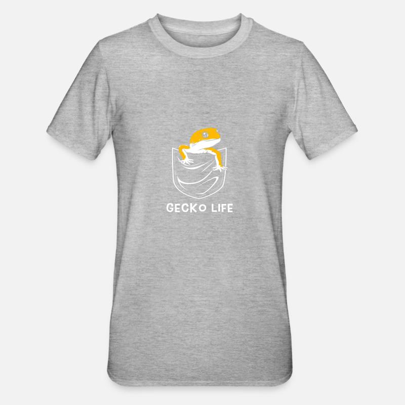 Leopard Gecko - Unisex Polycotton T-Shirt - Grau meliert