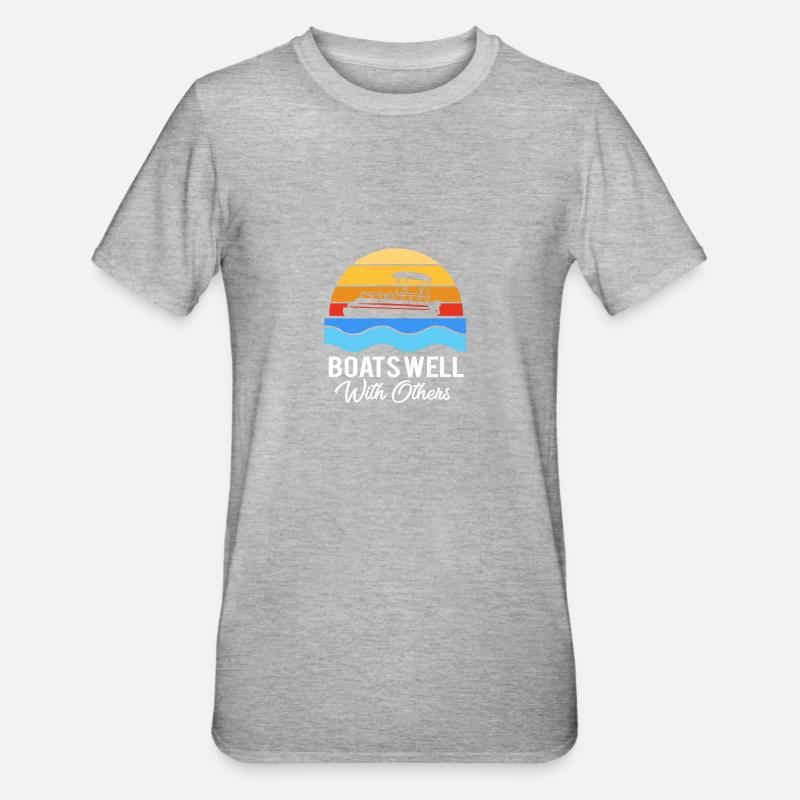 Pontonboot Boot Boote - Unisex Polycotton T-Shirt - Grau meliert