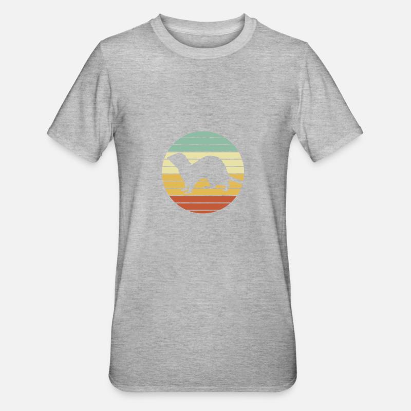 Frettchen - Unisex Polycotton T-Shirt - Grau meliert