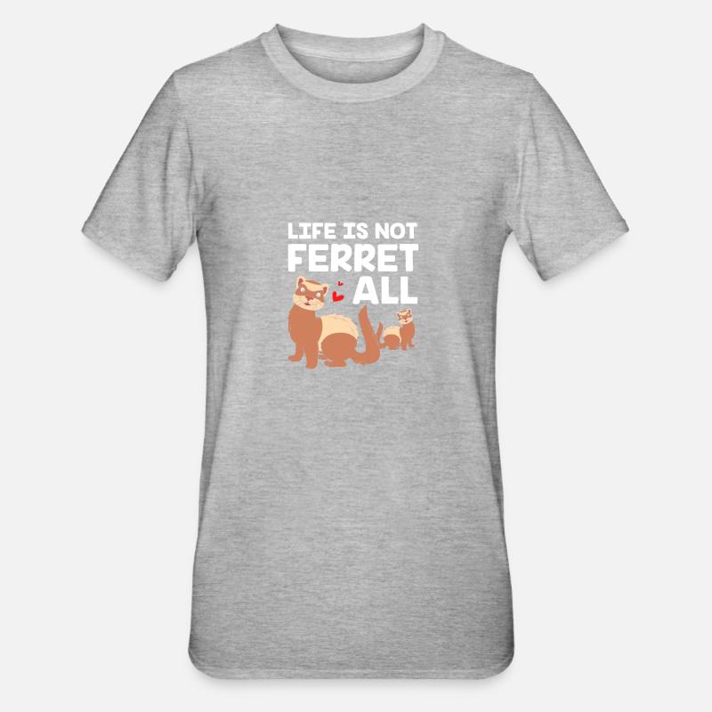 Frettchen - Unisex Polycotton T-Shirt - Grau meliert