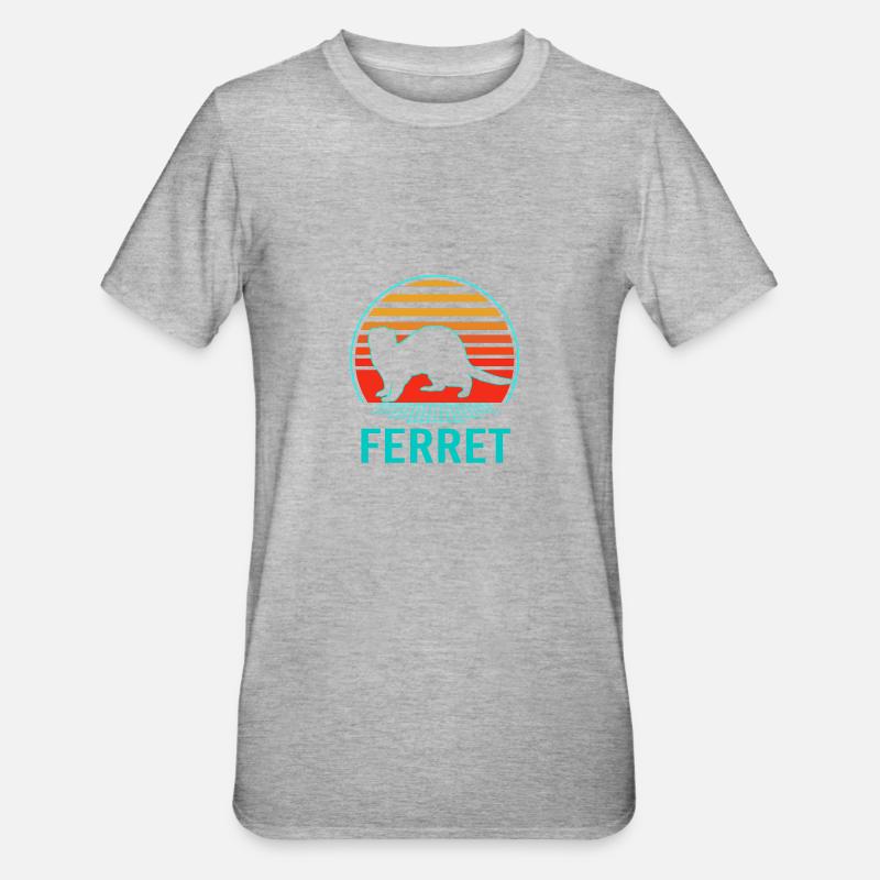 Frettchen - Unisex Polycotton T-Shirt - Grau meliert