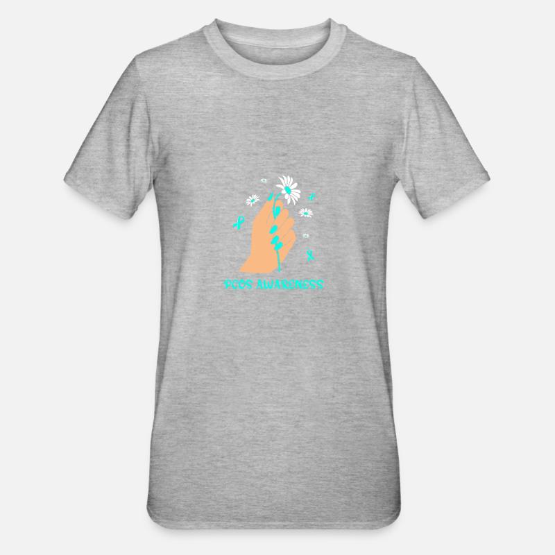 Pcos-Bewusstsein - Unisex Polycotton T-Shirt - Grau meliert
