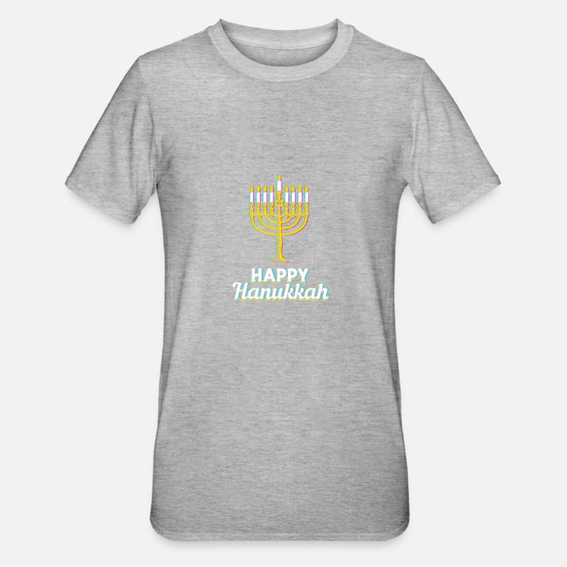 Hanoucca - T-shirt polycoton Unisexe - gris chiné