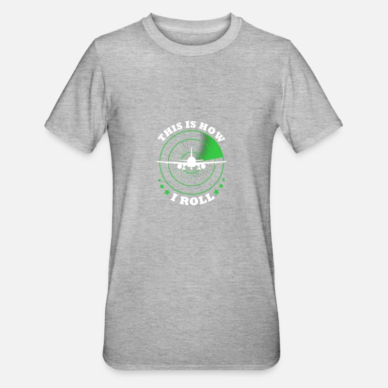 Pilot Flugzeug - Unisex Polycotton T-Shirt - Grau meliert