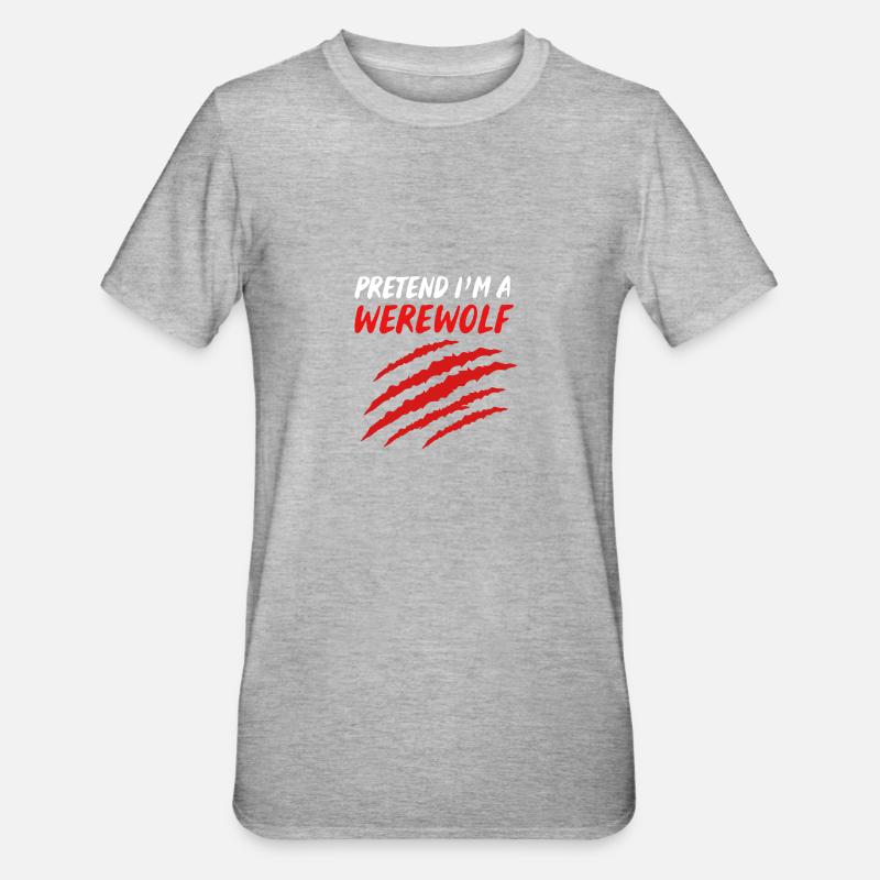 Werwolf - Unisex Polycotton T-Shirt - Grau meliert