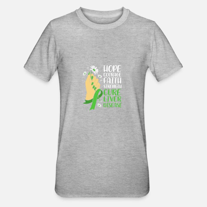 Lebererkrankung - Unisex Polycotton T-Shirt - Grau meliert
