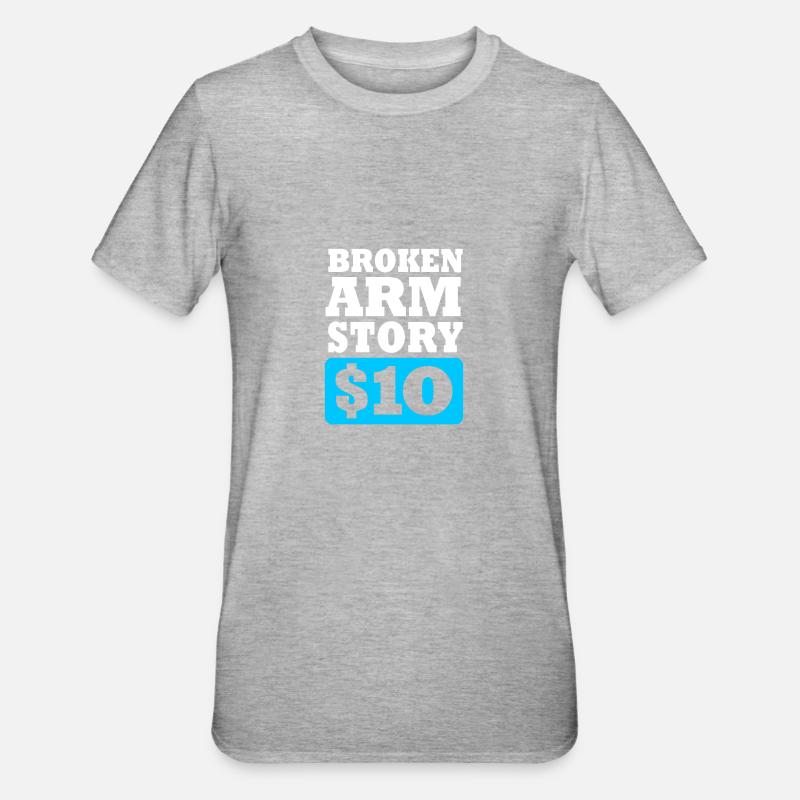 Broken Arm Bone Fracture - Unisex Polycotton T-Shirt - heather grey