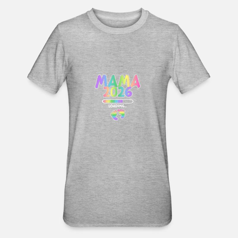 Mama 2026 Loading - Unisex Polycotton T-Shirt - Grau meliert