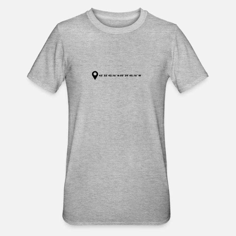 Coordonnées de Gijón - T-shirt polycoton Unisexe - gris chiné
