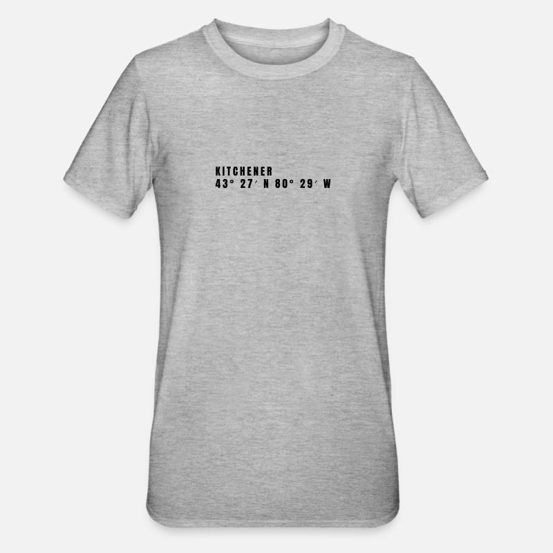 Kitchener, Canada Coordonnées - T-shirt polycoton Unisexe - gris chiné
