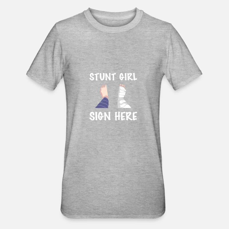 Gebrochenes Bein - Unisex Polycotton T-Shirt - Grau meliert