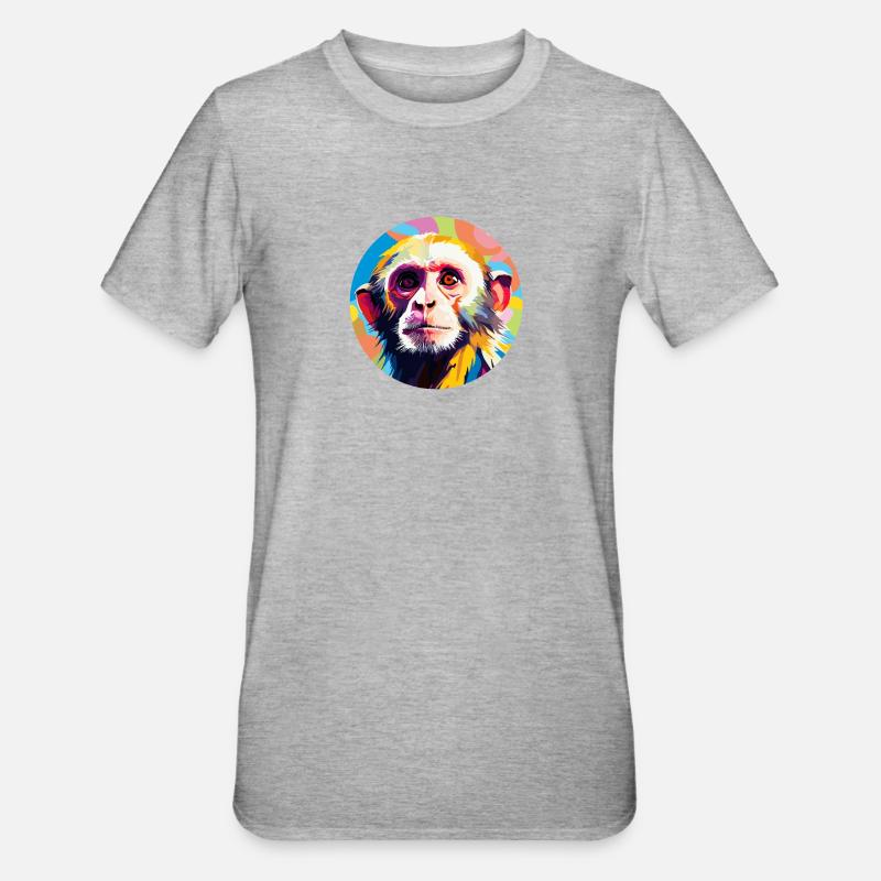 Capuchin monkey - Unisex Polycotton T-Shirt - heather grey
