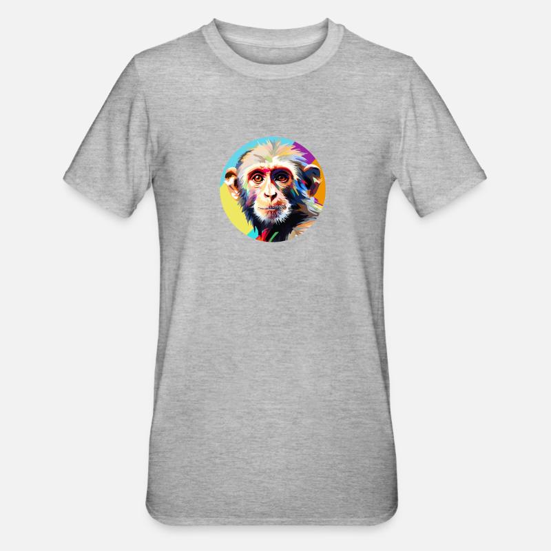 Singes capucins - T-shirt polycoton Unisexe - gris chiné