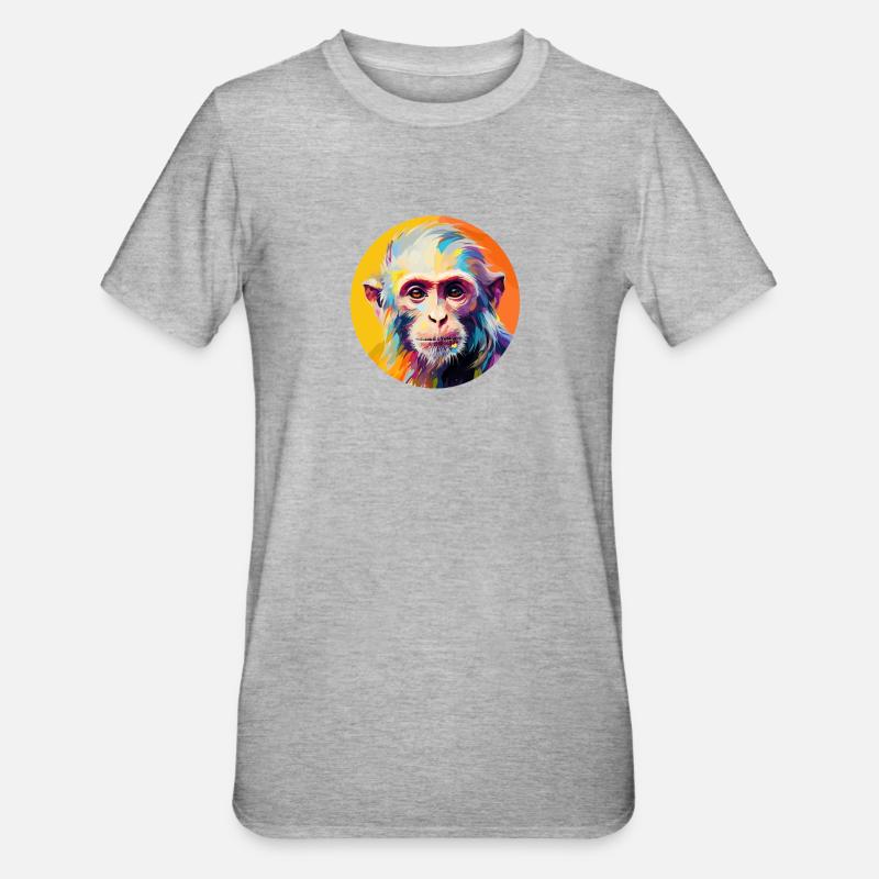 Kapuzineräffchen - Unisex Polycotton T-Shirt - Grau meliert