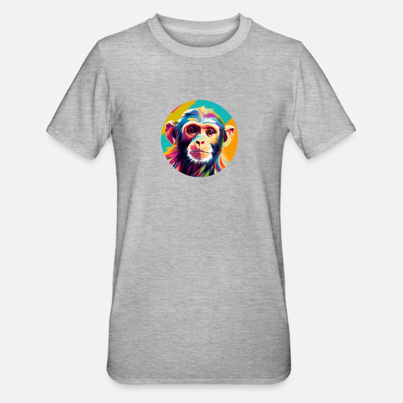 Kapuzineräffchen - Unisex Polycotton T-Shirt - Grau meliert