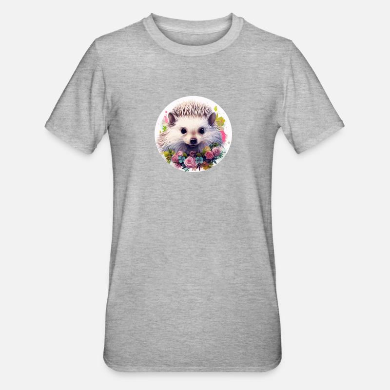 Hérisson mignon - T-shirt polycoton Unisexe - gris chiné