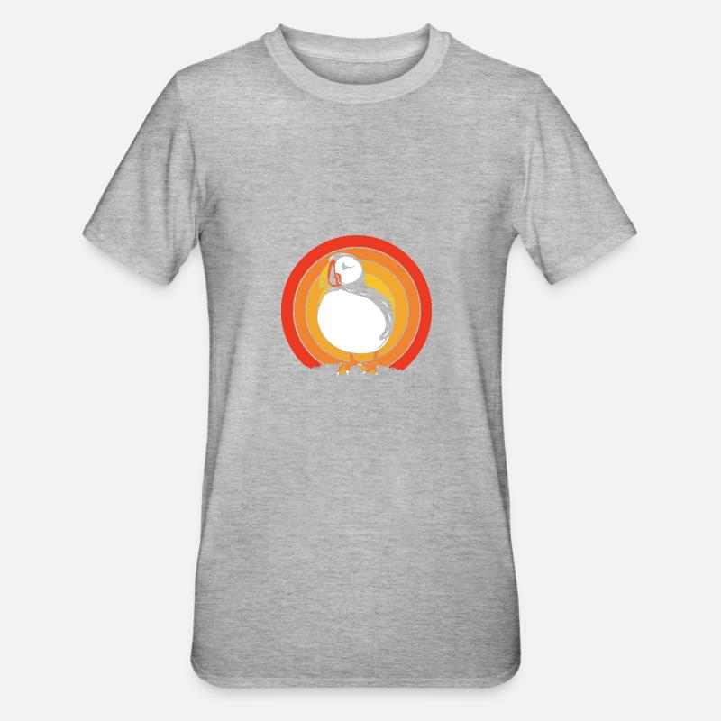 Macareux Papageientaucher - T-shirt polycoton Unisexe - gris chiné