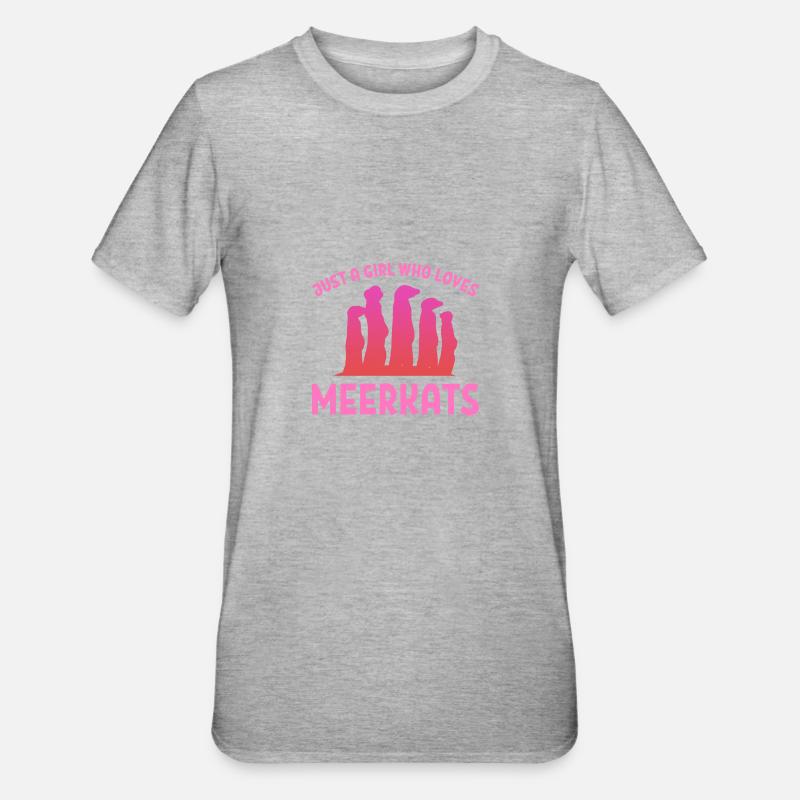 Erdmännchen Mädchen Tochter - Unisex Polycotton T-Shirt - Grau meliert