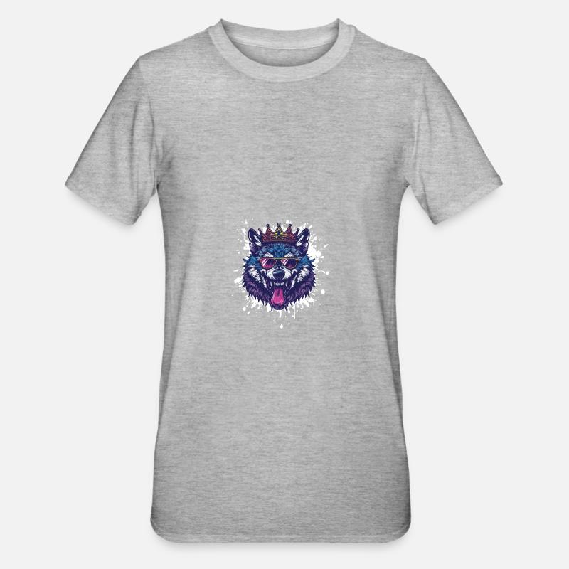 Wolf Comic Funny Party - Unisex Polycotton T-Shirt - heather grey